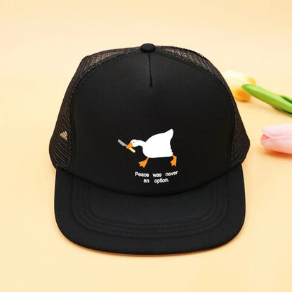 Children's Big Stupid Goose Print Mesh Breathable Baseball Cap