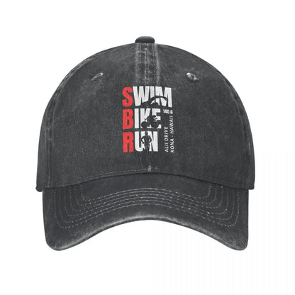 Triathlon Swim Bike Run Men Women Baseball Cap