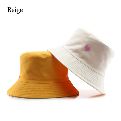 New Double-Sided Bucket Hat Women Men Sun Hat Panama Cap
