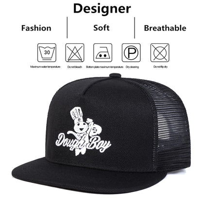 Unisex Daugh Boy Letter Embroidery Hip-hop Net Hats Adjustable Casual Snapback Caps