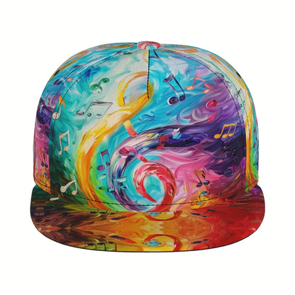 Music Note Print Snapback Cap