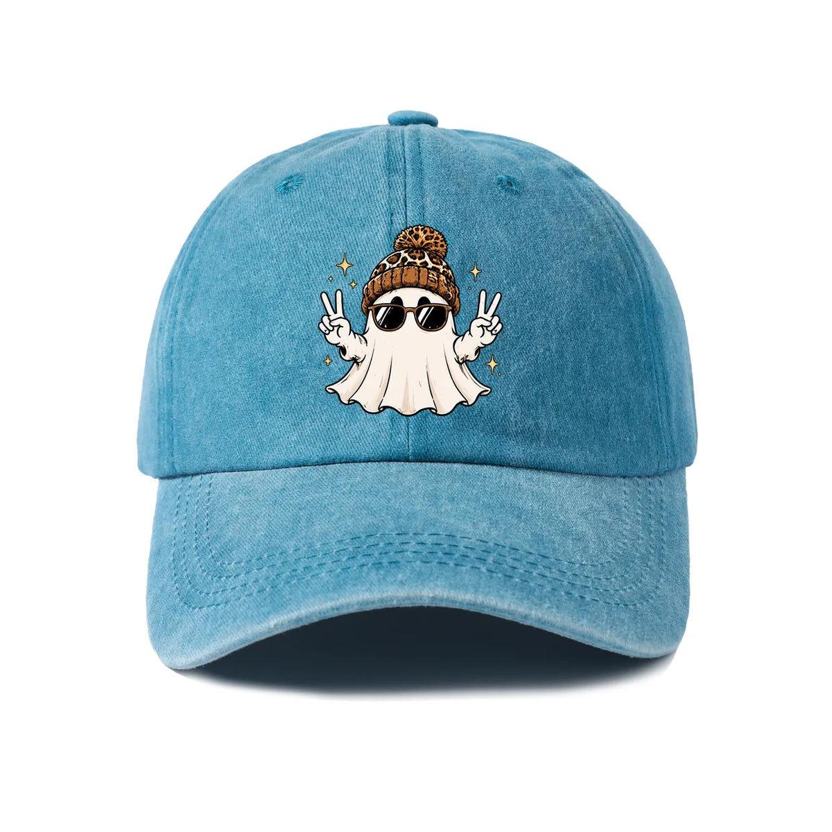 Cool Ghost with Sunglasses Graphic Baseball Cap