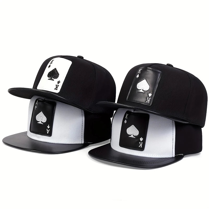 Fashion Hip Hop Baseball Cap Poker Embroidery Personalized Hat Men Women Cotton Snapback Hats