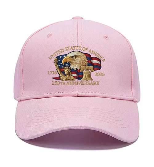 USA 250th Anniversary Hat Patriotic Baseball Cap Eagle Flag Bell Statue of Liberty Printed
