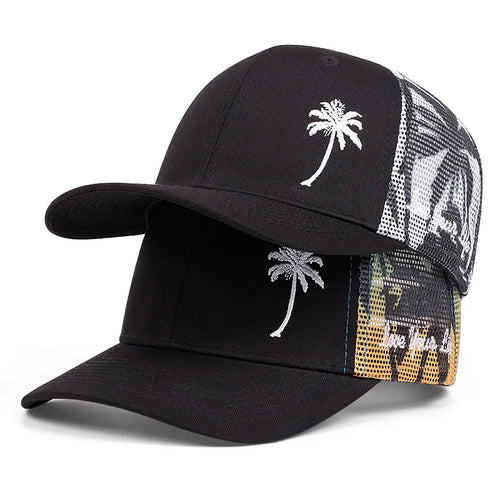 Unisex Coconut Tree Embroidery Baseball Caps