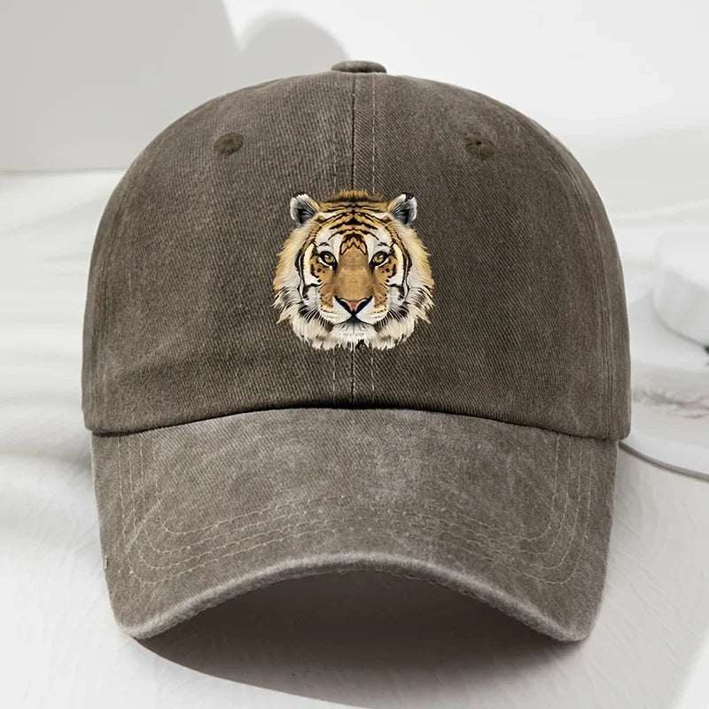 Tiger Print Soft Top Baseball Cap