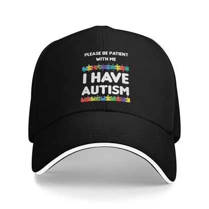 I Have Autism Sandwich Hat Baseball Caps Please Be Patient With Me