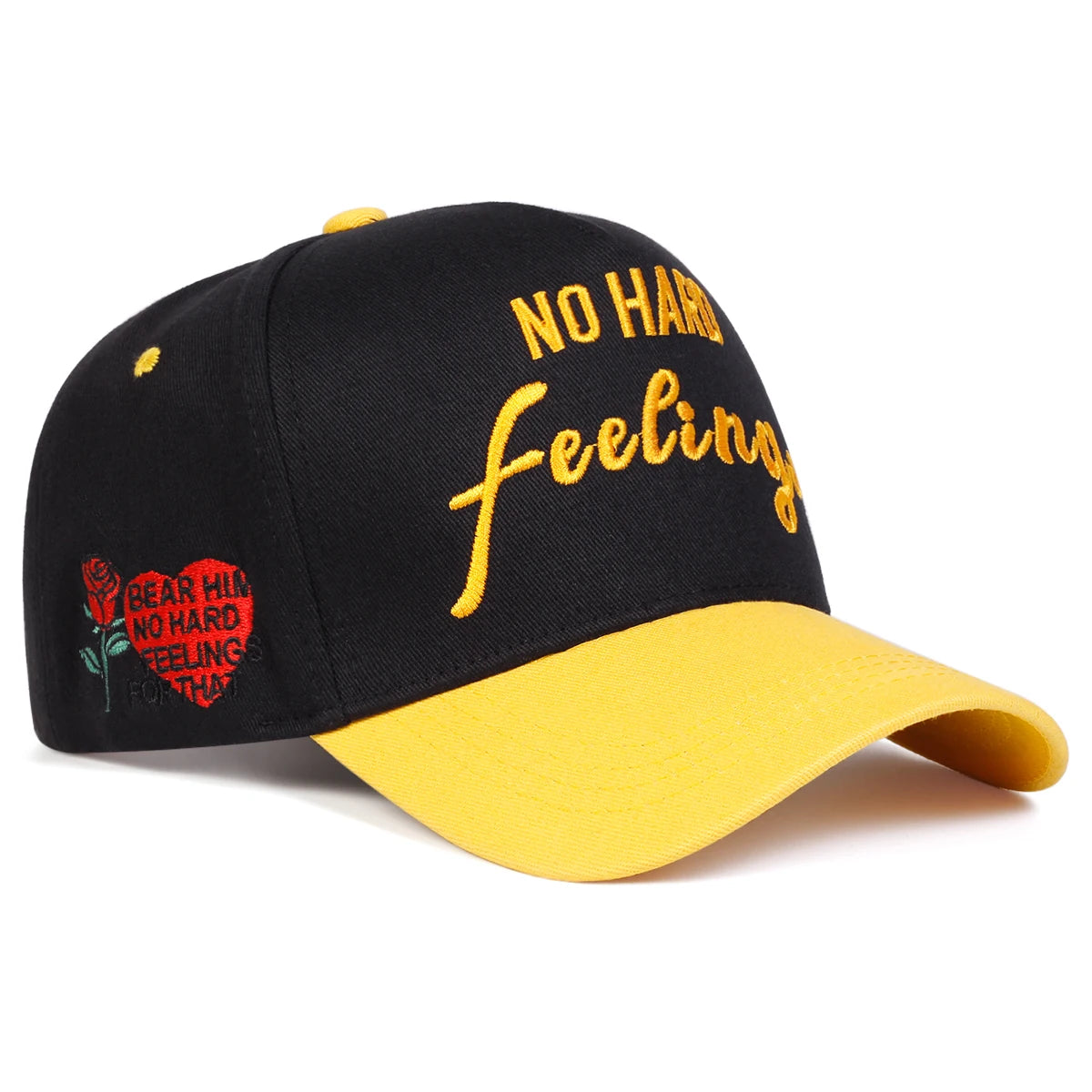 Unisex NO HARD FEELINGS Embroidery Side Love Rose Baseball Caps