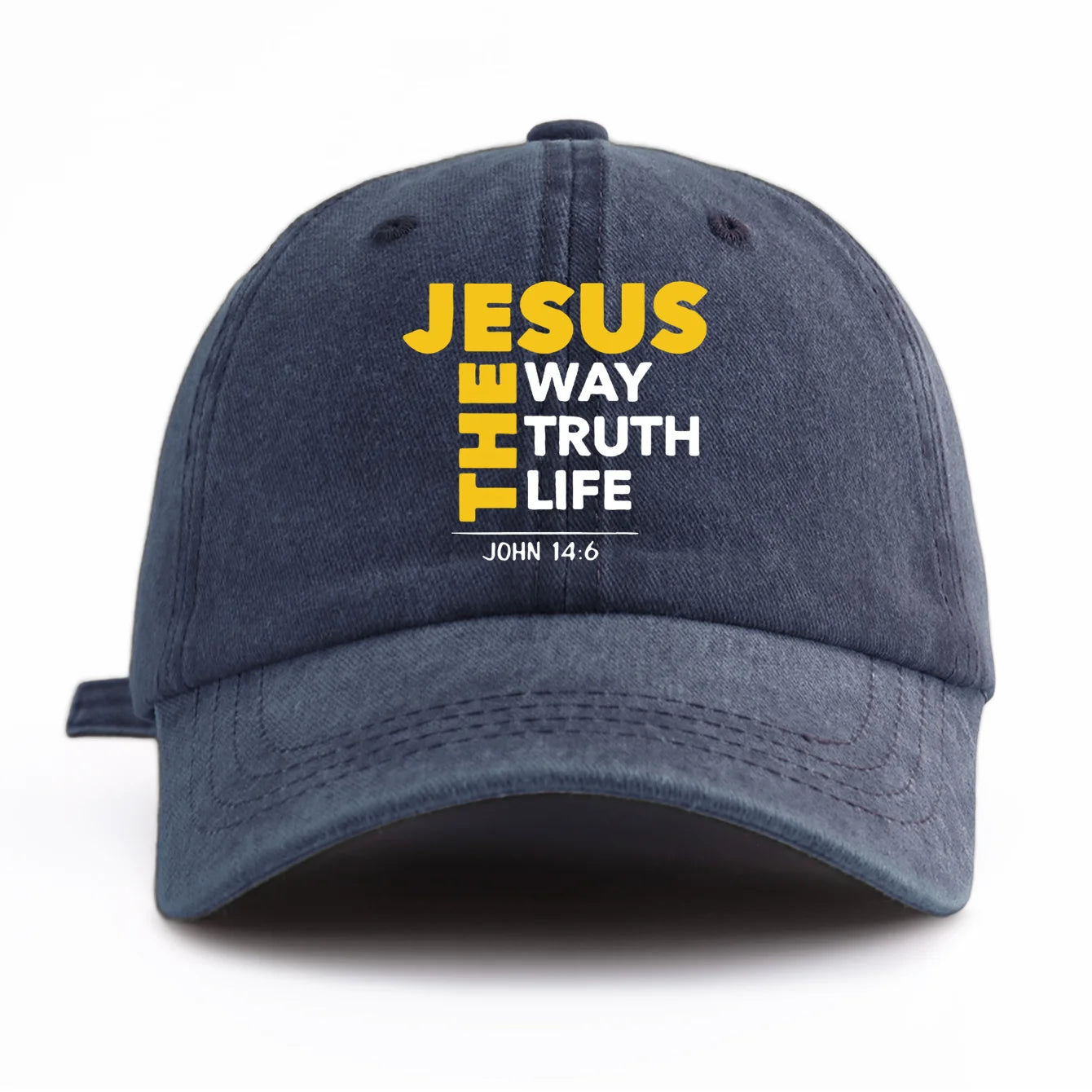 JESUS CROSS Print Washed Baseball Cap