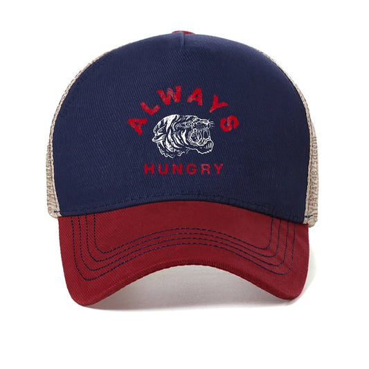 Always Hungry Tiger Printed Mesh Baseball Cap