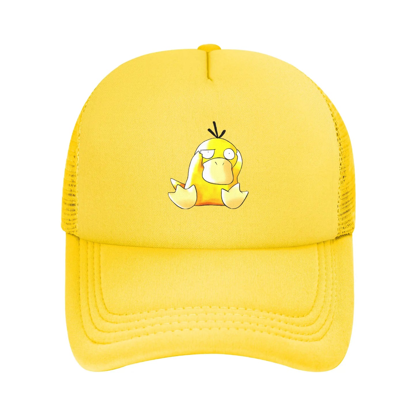 Pokemoned Yellow Duck Psyduck Trucker Caps Mesh Baseball Cap