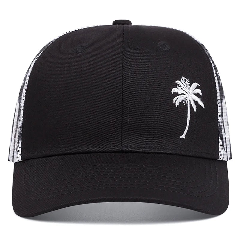 Unisex Coconut Tree Embroidery Baseball Caps