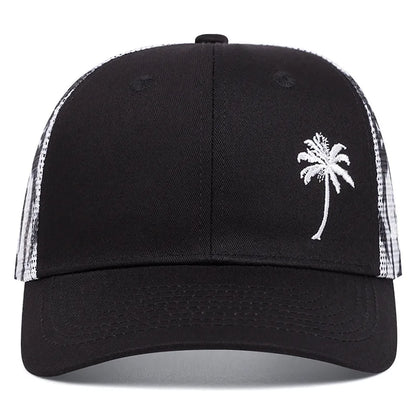 Unisex Coconut Tree Embroidery Baseball Caps