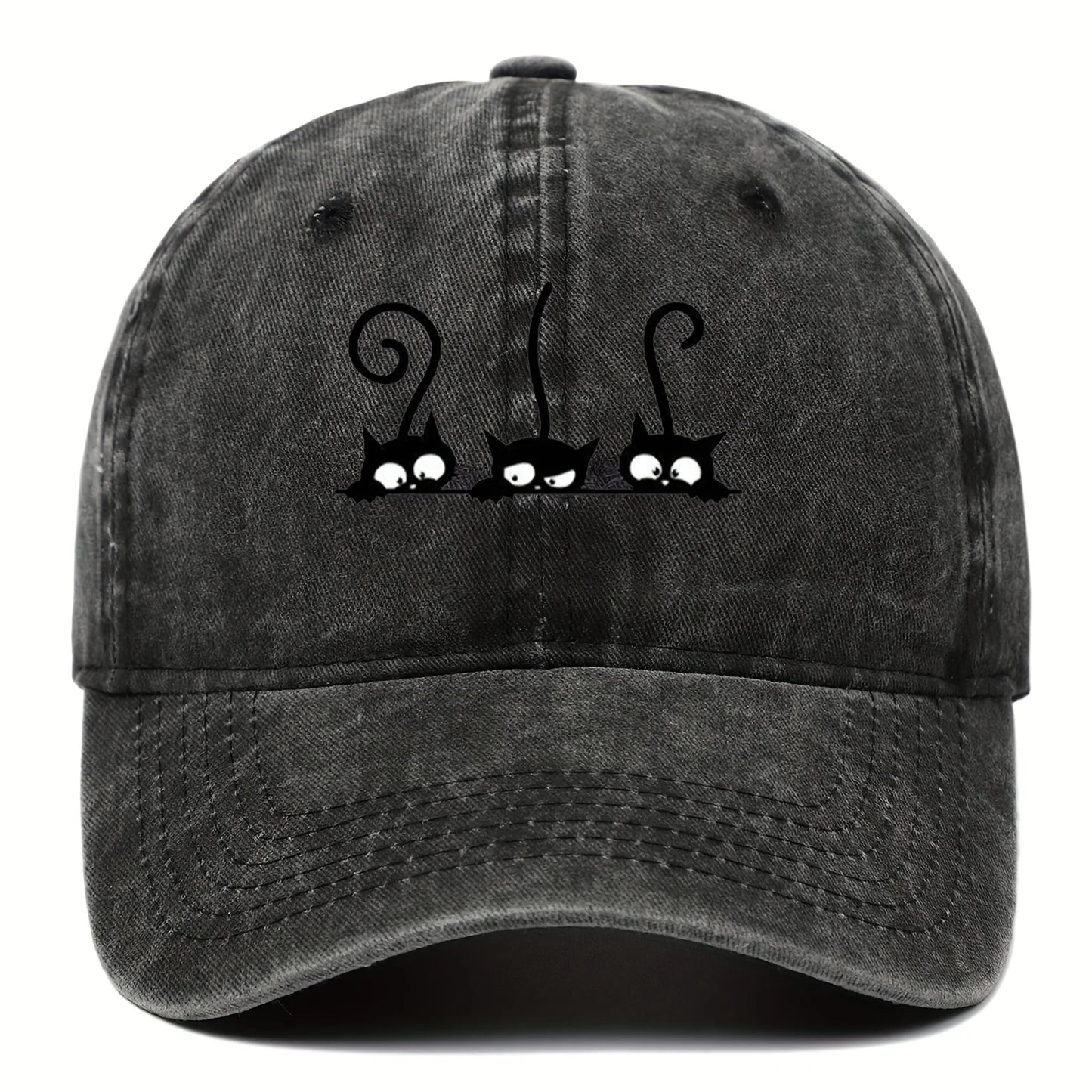 Three Cute Cat Printed Baseball Hats For Men And Women