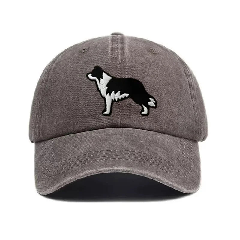 Border Collie Washed Cotton Baseball Cap