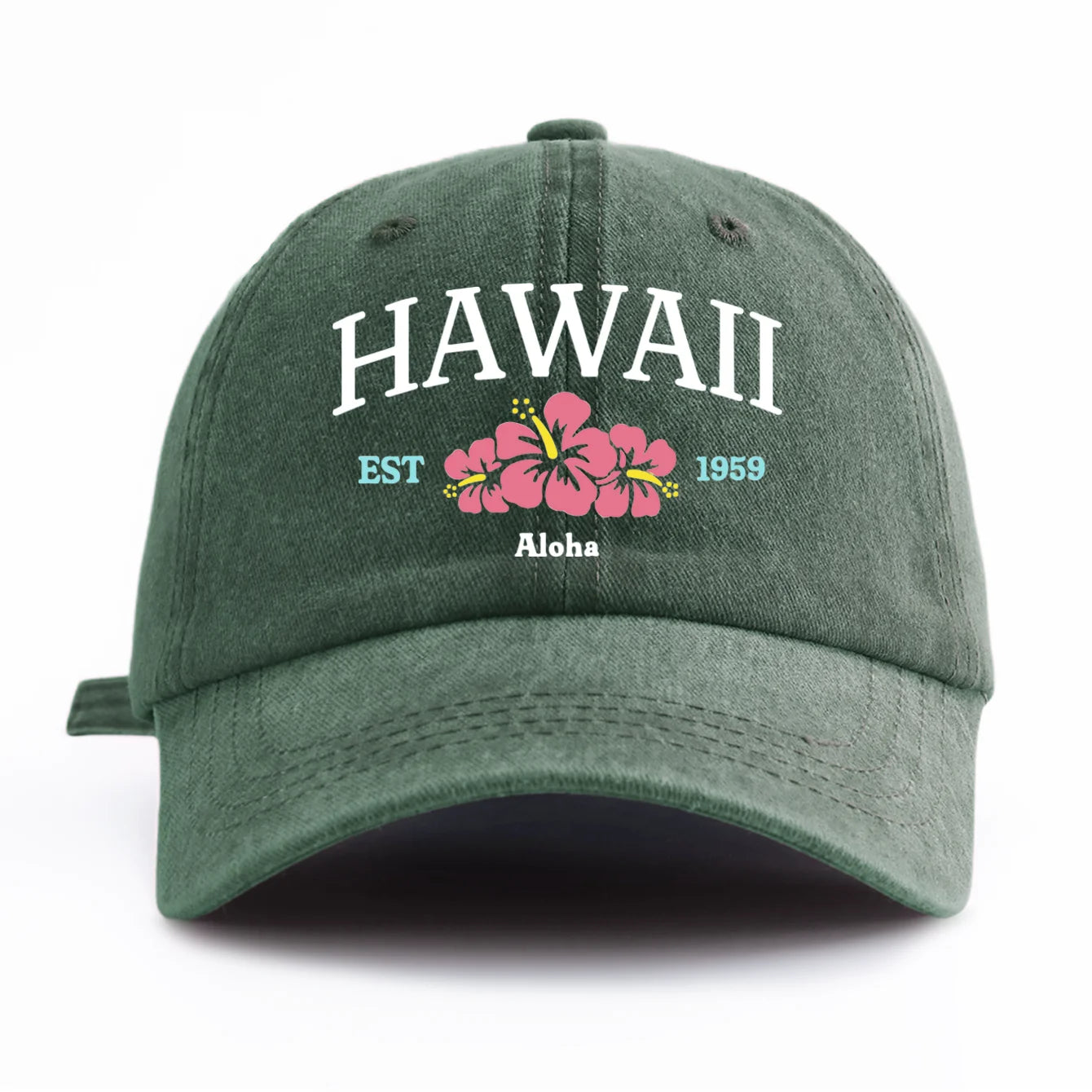 HAWAII Print Washed Baseball Cap For Adults