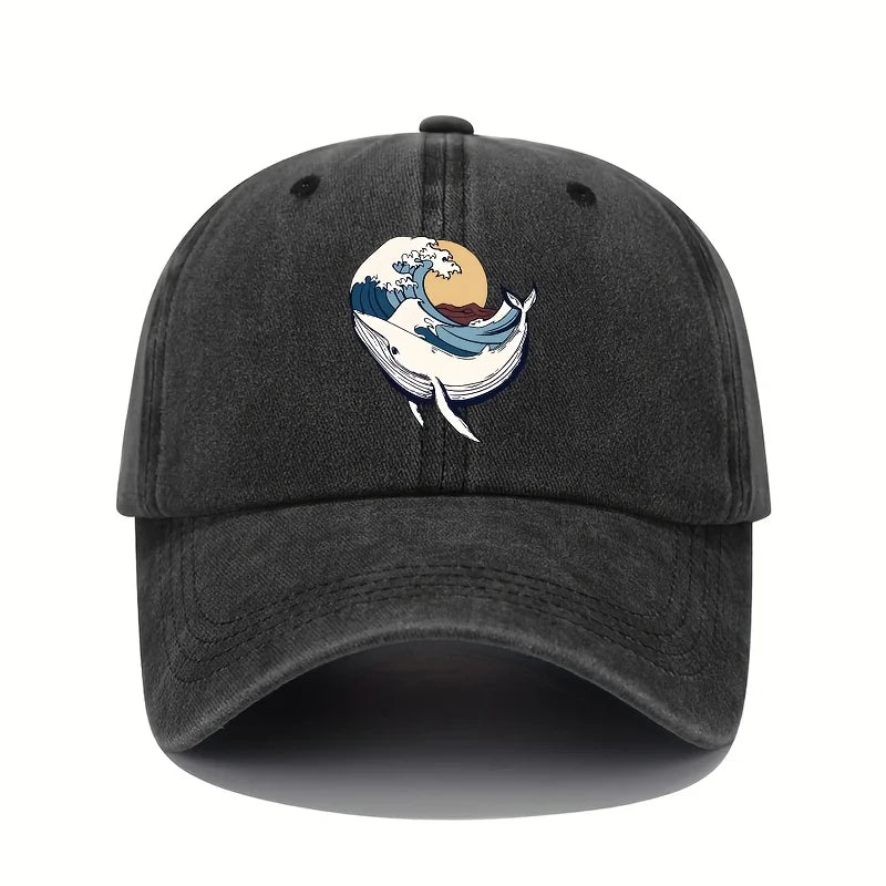 Adjustable Baseball Caps With Surfing And Wave patterns For Both Men And Women