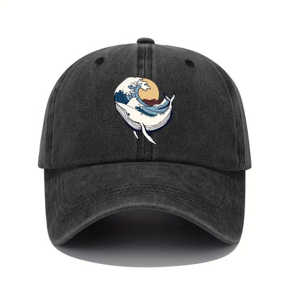 Adjustable Baseball Caps With Surfing And Wave patterns For Both Men And Women