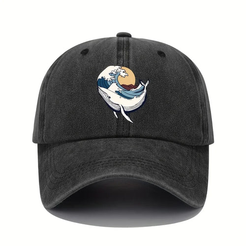 Adjustable Baseball Caps With Surfing And Wave patterns For Both Men And Women