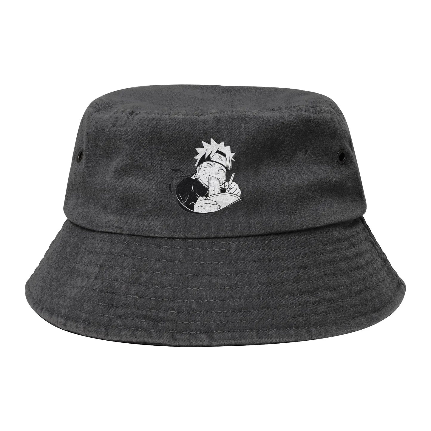 Naruto Eating Ramen Washed Denim Bucket Hat