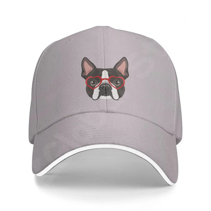 Boston Terrier Washed Baseball Cap