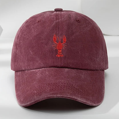 Unisex Leisure Fun Lobster Embroidered Baseball Caps