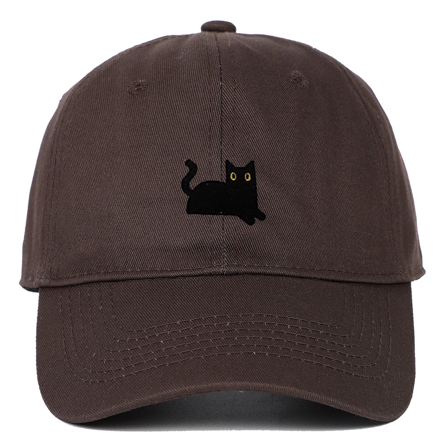 Black Cat Embroidered Baseball Soft Top Cap Suitable For Men Women