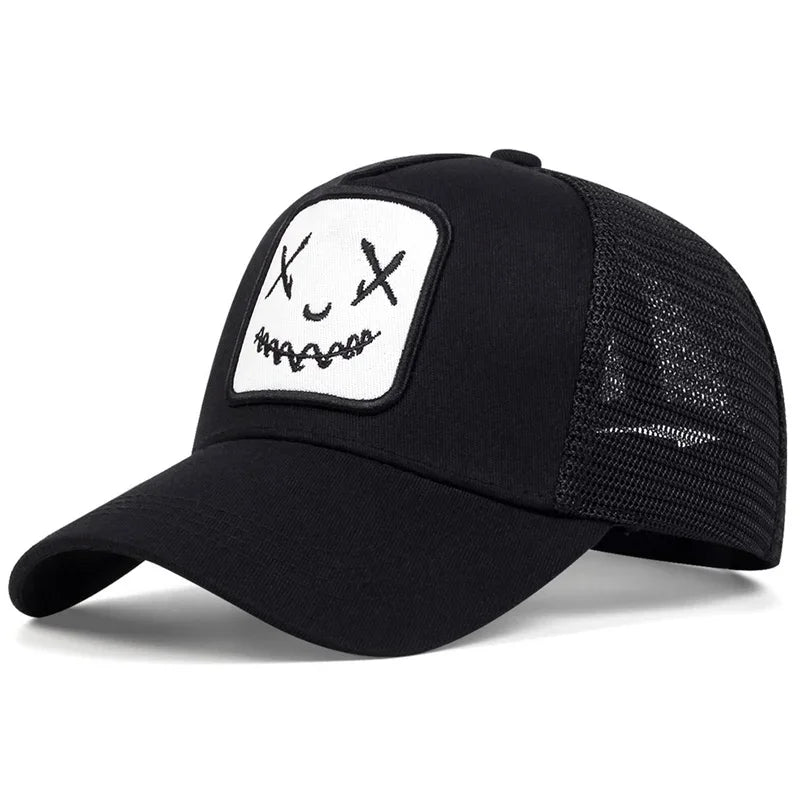 Men Women Smile Face Embroidery Baseball Caps