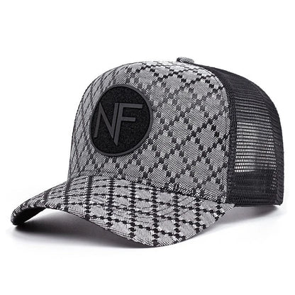 New Fashionable Breathable Mesh Hat NF Plaid Embroidered Baseball Hat