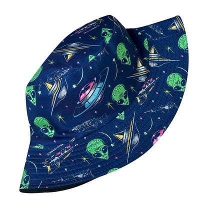 New Cartoon Alien Pattern Fisherman Hat, Stylish Bucket Hat