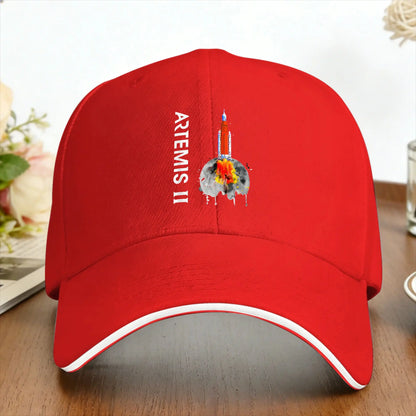Artemis 2 Route Map SLS Rocket To The Moon And Beyond Sun Baseball Cap