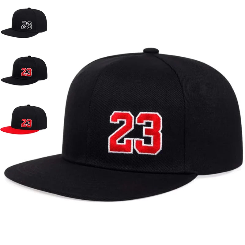 Unisex 23 Embroidery Hip-hop Hats Spring Autumn Adjustable Casual Snapback Caps