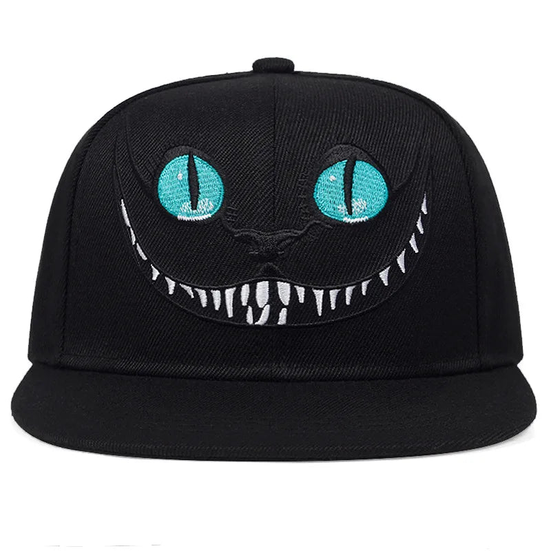 New Unisex Cartoon Cat Embroidery Hip Hop Hats Snapback Caps Baseball Caps