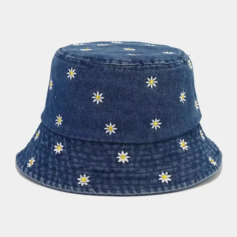 Little Daisy Embroidered Fisherman Hat Bucket Hat