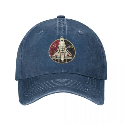 Vintage Denim CCCP Yuri Gagarin Space Shuttle Emblem Baseball Cap