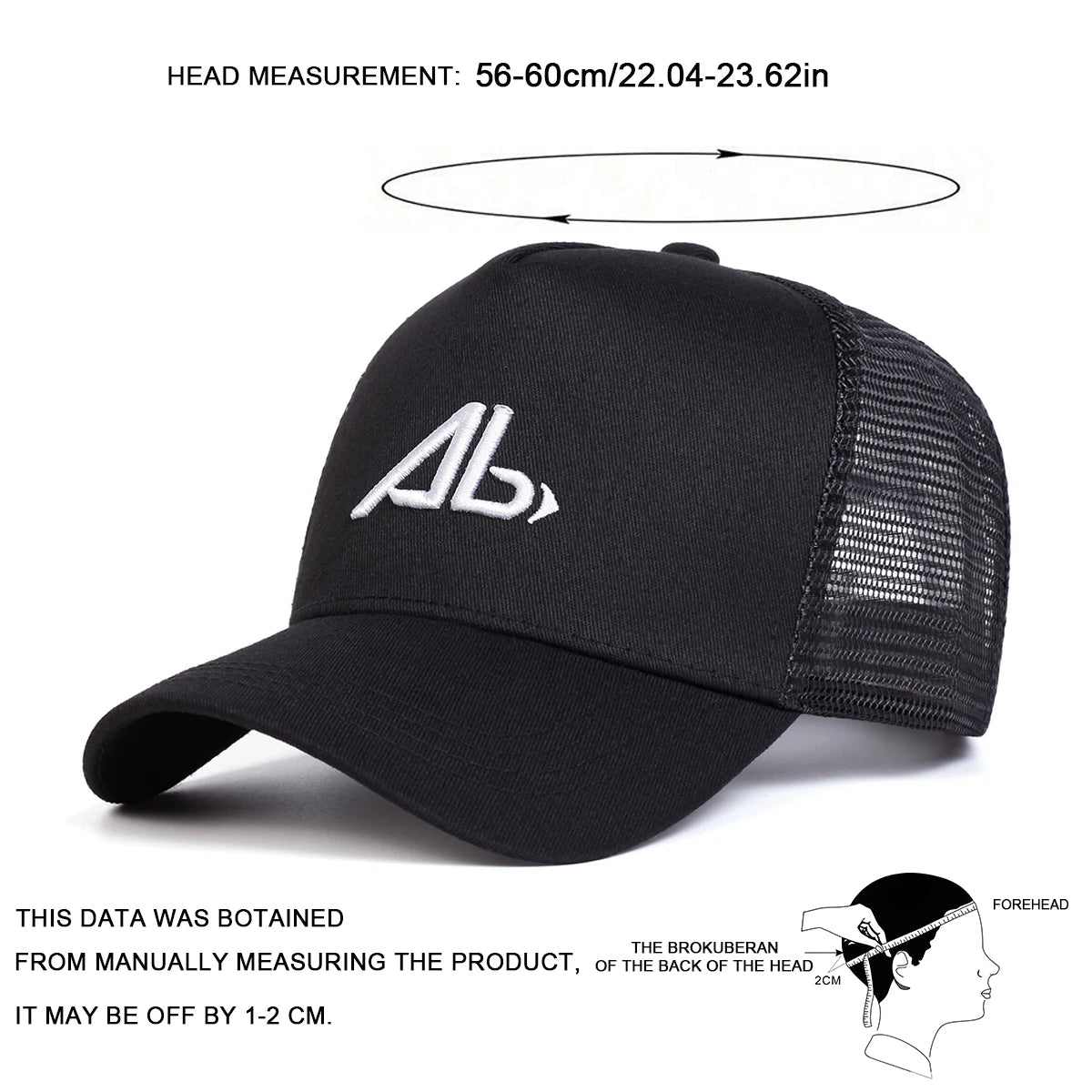 Unisex AB Letter Embroidery Baseball Caps