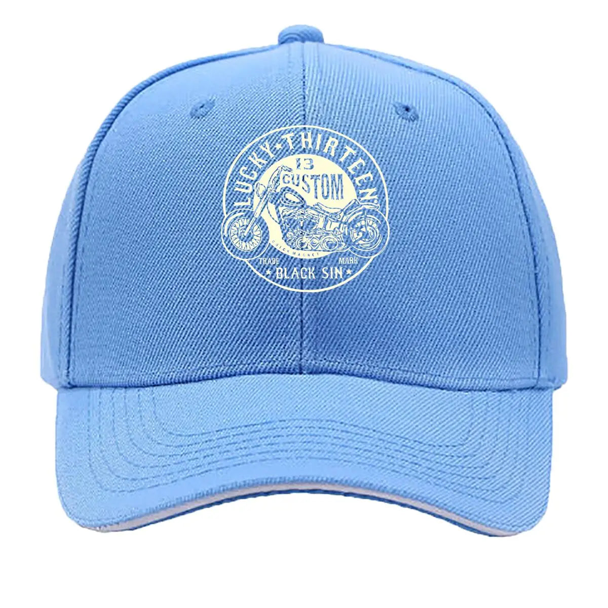 Lucky 13 Custom Moto Retro Rebellion Biker Culture Art Sandwich Baseball Cap