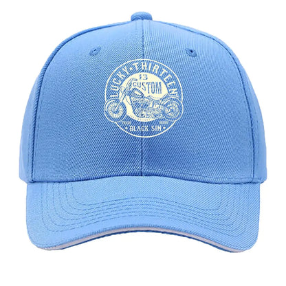 Lucky 13 Custom Moto Retro Rebellion Biker Culture Art Sandwich Baseball Cap