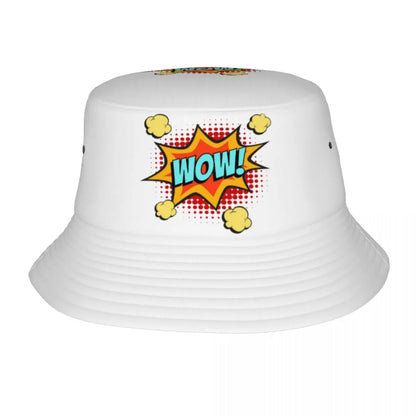 Vintage Superhero Comic Book Collection Pattern Bucket Hat