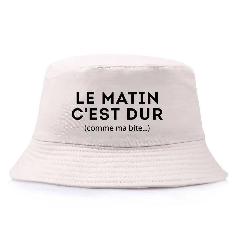 Adult Reversible Bob Le Matin C’est Dur Comme Ma Bite Print Bucket Hat