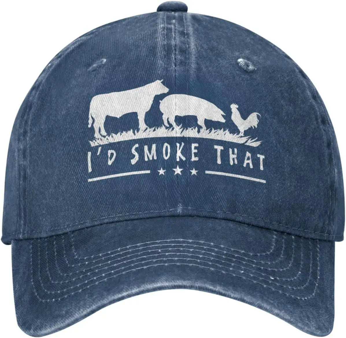 I'd Smoke That Patriot BBQ Barbeque Cook Chef Unisex Baseball Cap