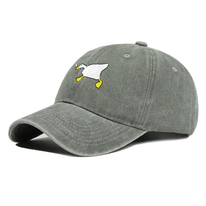 Embroidered Baseball Cap with Goose Pattern