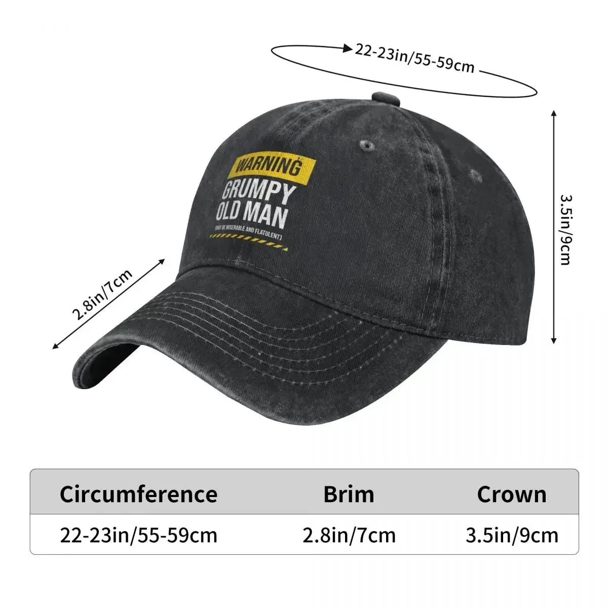 Warning Grumpy Old Man Men Women Baseball Cap