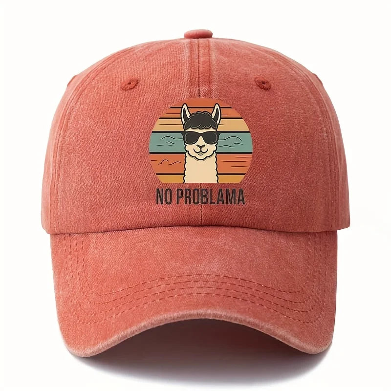 Male And Female Cartoon Alpaca Baseball Cap