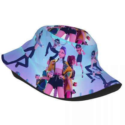 Travel Headwear Huntrix Girl Merchandise Bucket Hat Fashion Woman Sun Hat KPop Demon Hunters Panama Hat