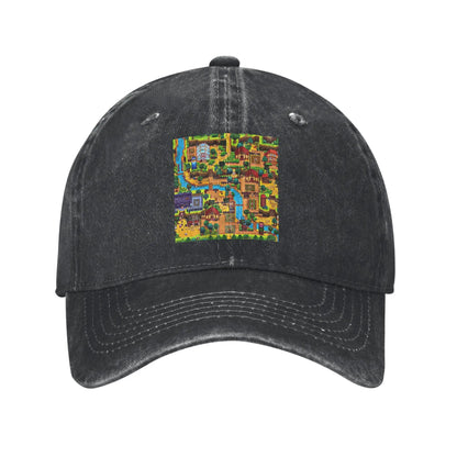 Stardew valley map Denim Cap Casual Baseball Caps
