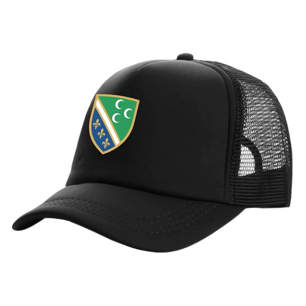 Bosniak National Flag in Sandzak Men Cool Bosnia Baseball Caps