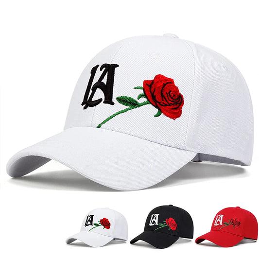 Unisex Rose Letter Embroidery Baseball Caps