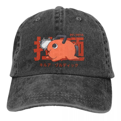 Pure Color Cowboy Hats Pochita Ramen Women Baseball Caps Chainsaw Man Anime Peaked