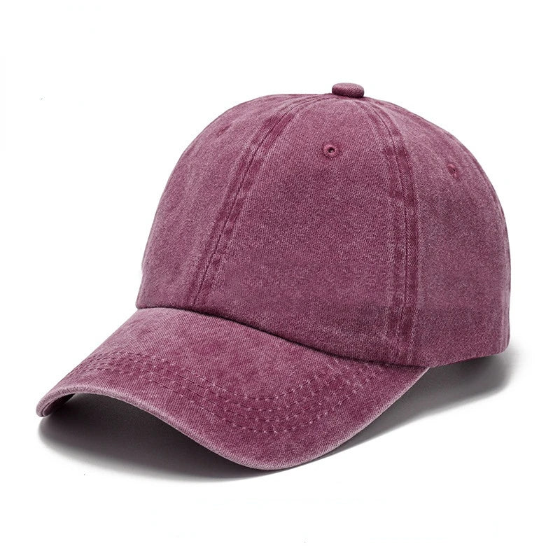 Solid Washed Denim Baseball Cap Vintage Unisex Cotton Sport Hat Women Men